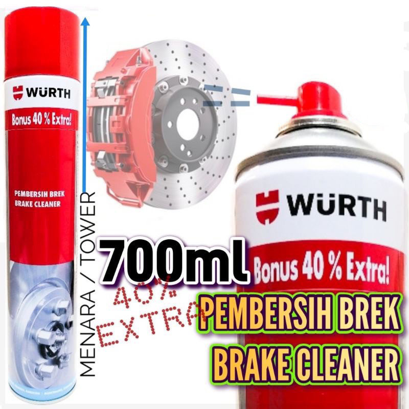 700ML ORIGINAL WURTH SPRAY TYPE BRAKE CLEANER TOWER ZISE CALIPER PAD