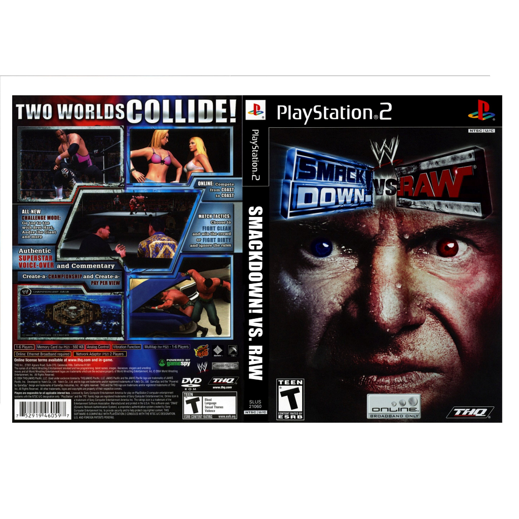 PS2 DVD Games WWE SmackDown vs. Raw Shopee Malaysia