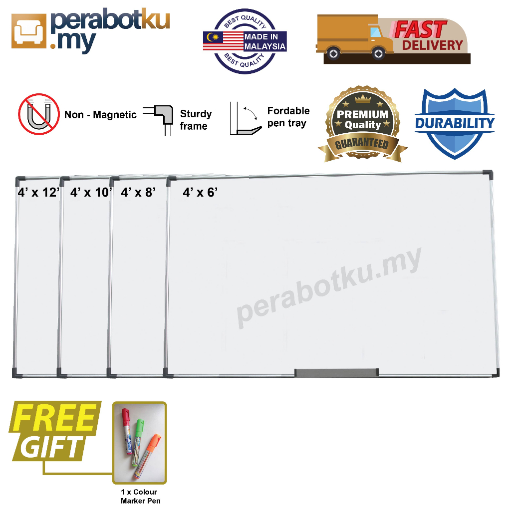 Non Whiteboard 4x5 4X6 4X8 White Board Papan Tulis Putih