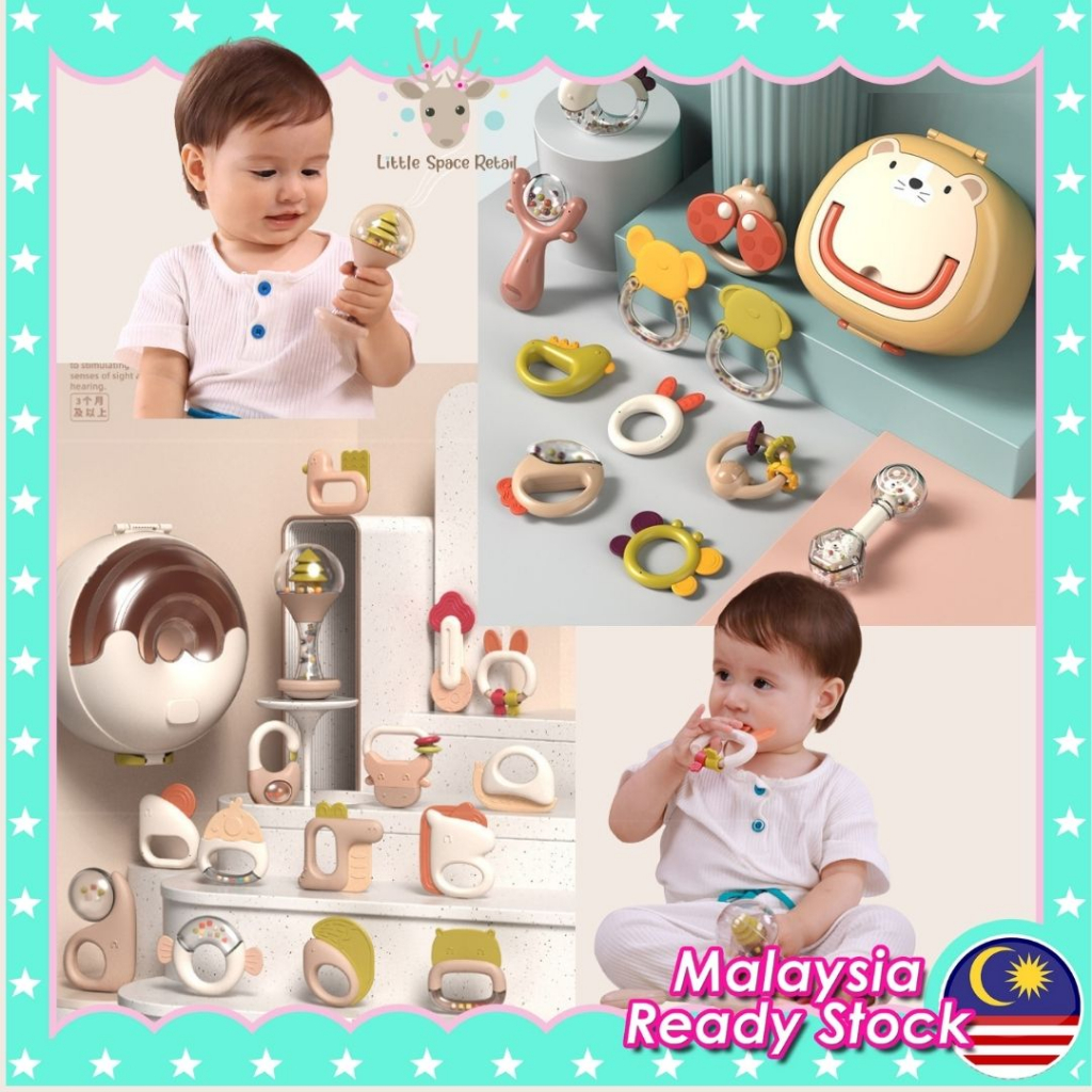 Baby Rattle Sets Teether Rattles Toys Set | Grab Shaker and Spin Rattle ...