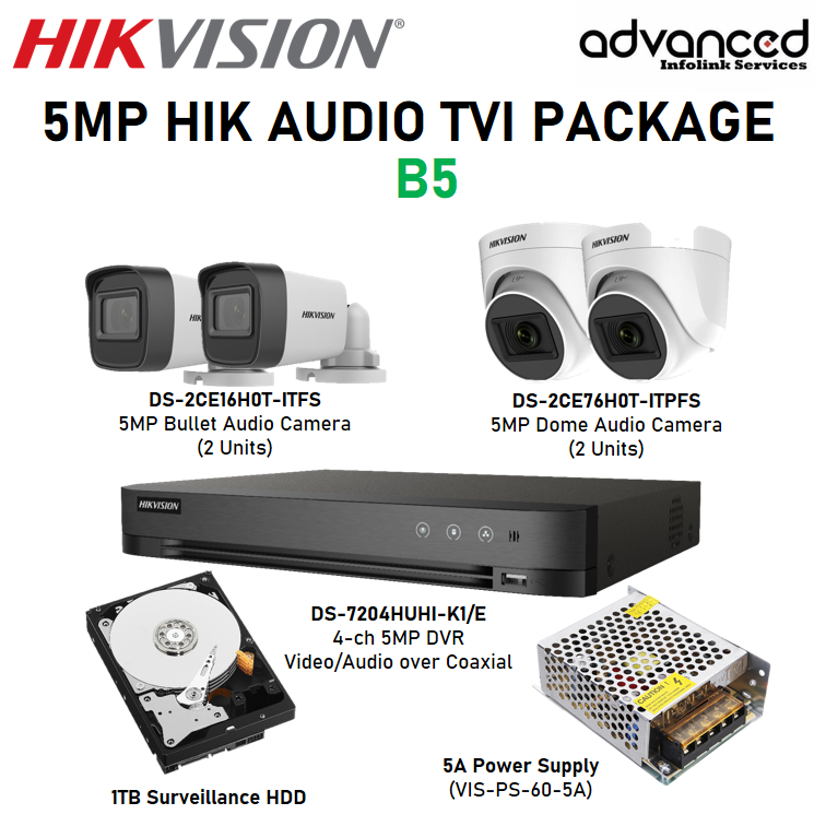 Hikvision CCTV 5MP HIK Audio TVI 4-CH Package B5 | Shopee Malaysia