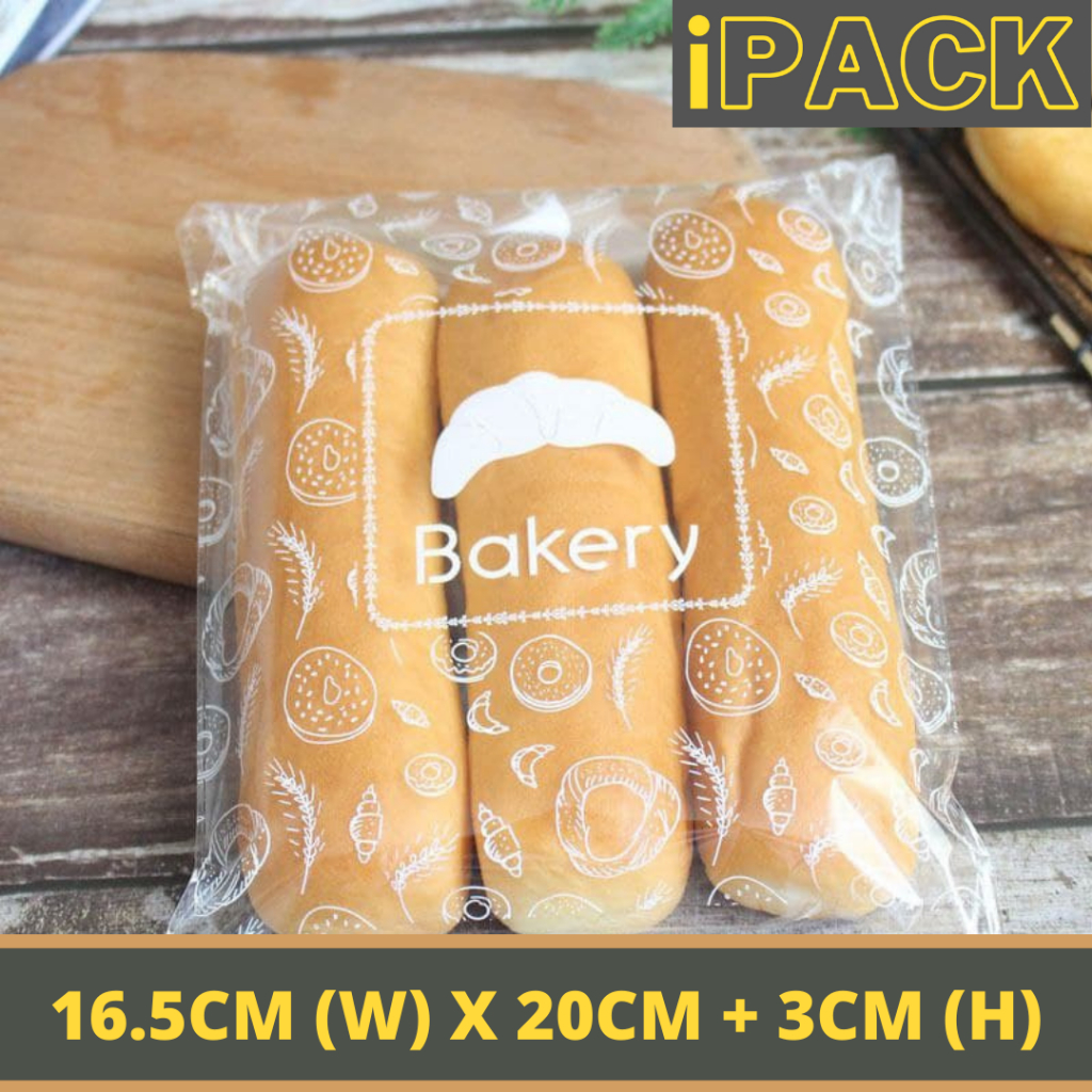 10PEK/+-1000PCS (16.5CMX20CM) BAKERY PLASTIK ROTI BERPELEKAT - SELF ...