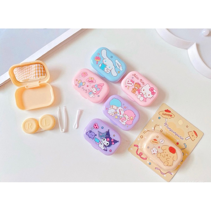 Kawaii sanrio contact lens Cinnamoroll Kuromi Color lens Case Anime Contact Lens Care Companion ...