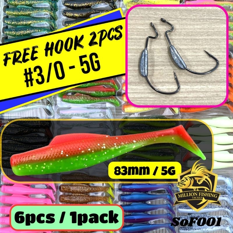 SP Combo SET Weedless hook 5g #3/0 2pcs Casting Best Combo Soft Plastic  Lure 8cm Umpan Casting Haruan PB