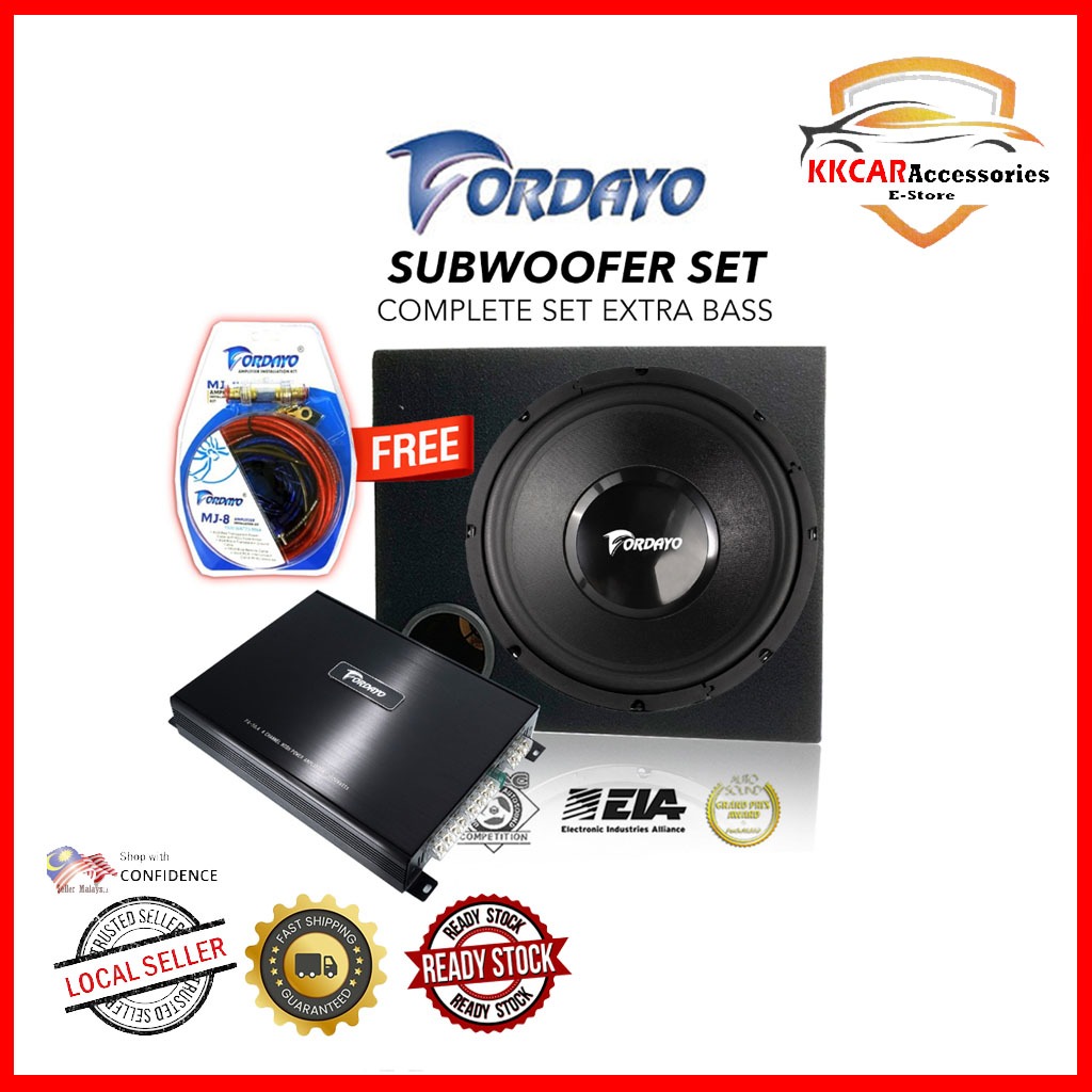 Fordayo 12 Inch Car Subwoofer With Box Bass Woofer Speakers Kereta 4