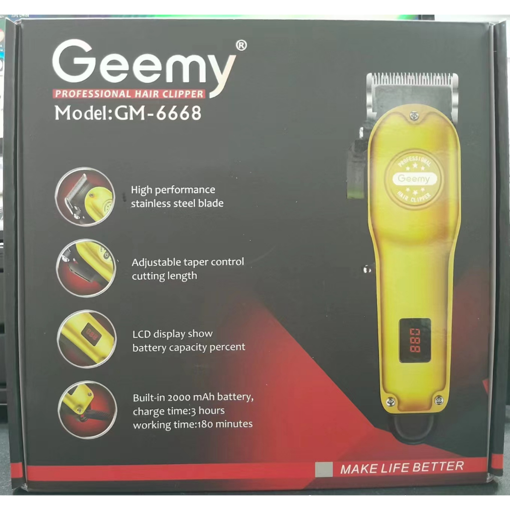 💯 Geemy GM-6668 Professional Hair Clipper | Shopee Malaysia