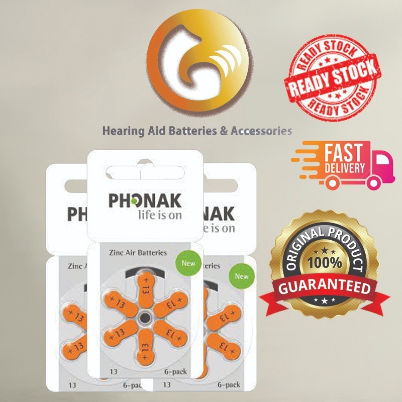 Size 13 Phonak Hearing Aid Battery / Bateri Alat Pendengaran / 峰力助听器电池