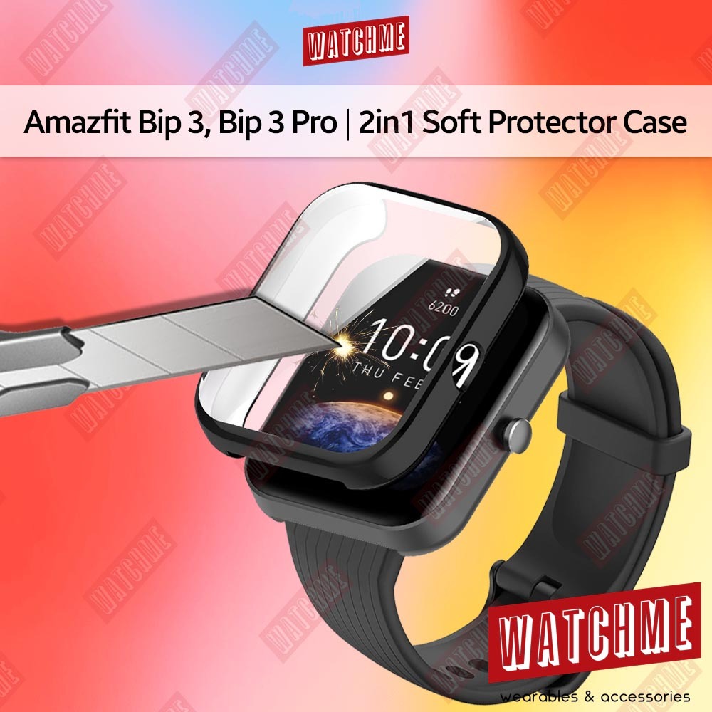 For Amazfit Bip 3 Pro Strap Silicone Wrist Bracelet for Amazfit Bip 3 Strap  Protector Case