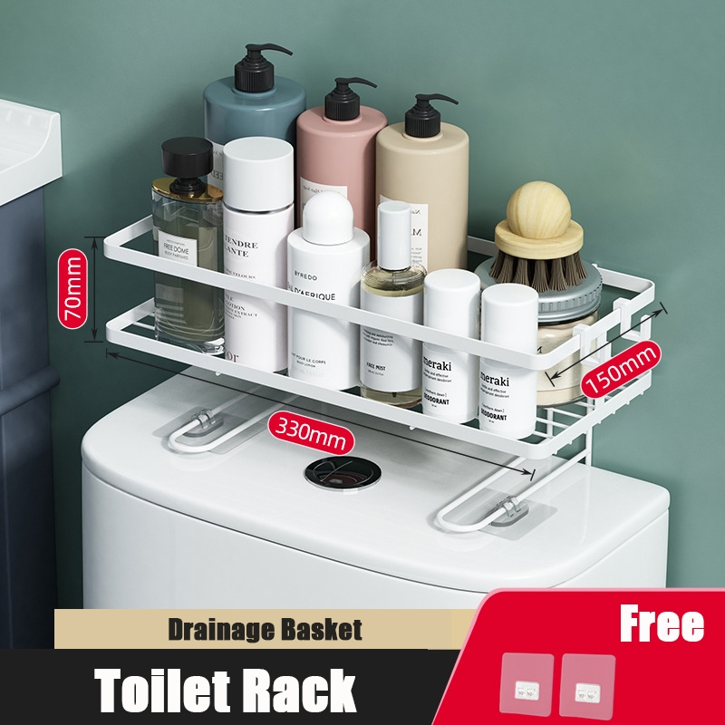 Toilet Rack Stainless Steel Toiletries Bathroom Storage Organizer Shelf ...