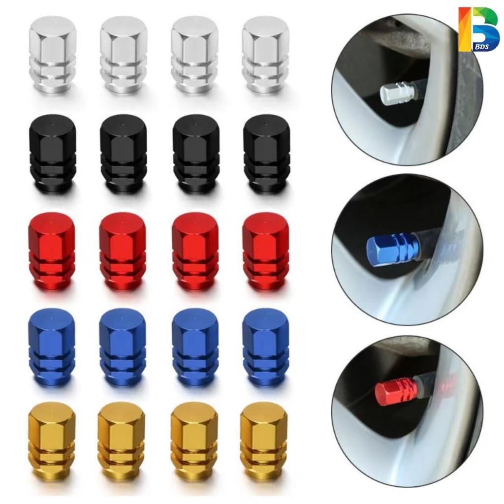 4PCS Car Motorcycle Bicycle Aluminium Tyre Valve Cap Wheel Nut Tire Cap