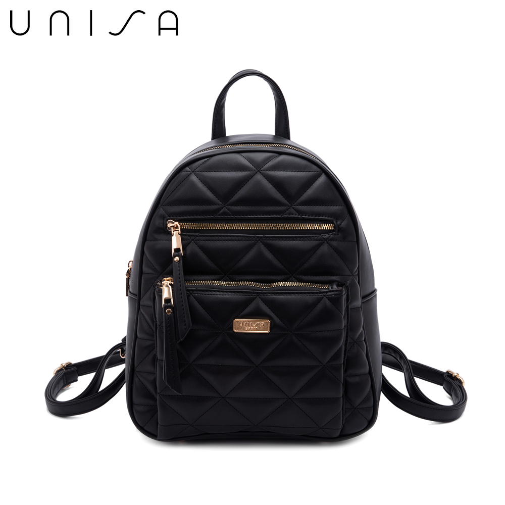 UNISA Quilted Backpack (Black/Blue/Green/Taupe) Shopee Malaysia