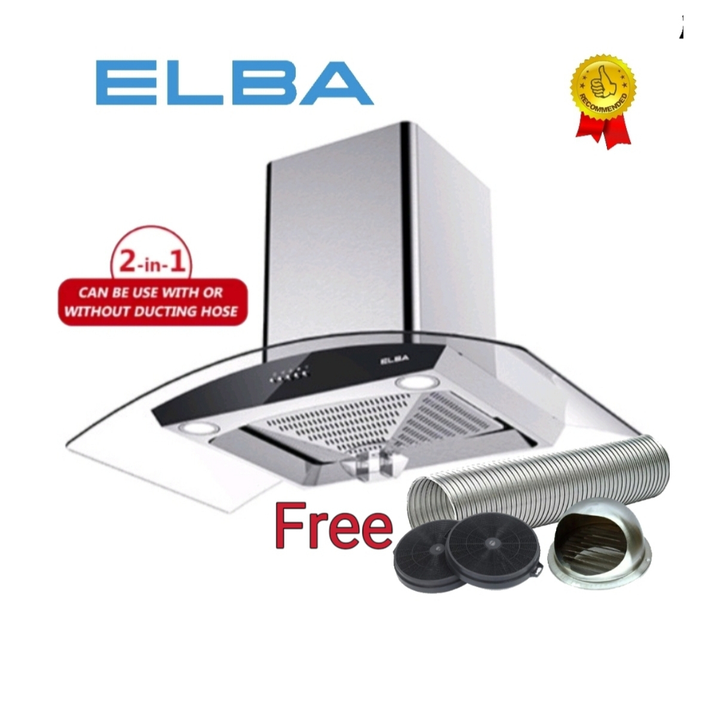 ELBA Cooker Hood EHJ9088(SS) / Elba Hob EGHM8442G(BK) / ELBA Hob With