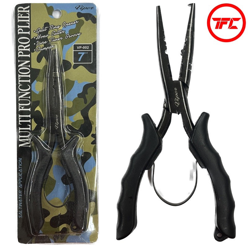 VIPER Pro Series Fishing Plier Bent Nose Split Ring Multifunction Tool ...