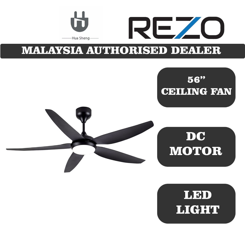Rezo Aster Ceiling Fan LED Light DC Motor (56") Shopee Malaysia