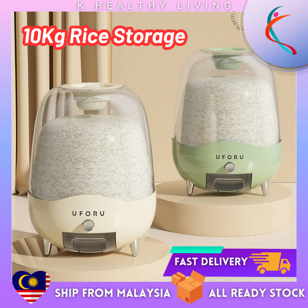 【READY STOCK】10kg Rice Grain Storage Container Box Rice Dispenser Bekas ...