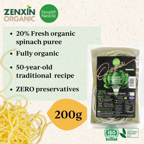 ZENXIN Organic Handmade Spinach Noodle Malaysia (200g) | Shopee Malaysia