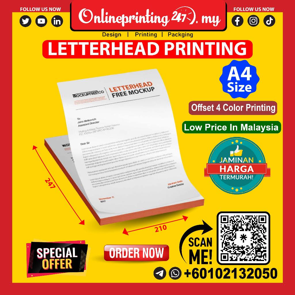 Custom Professional Letterhead Design | best price in malaysia | order ...