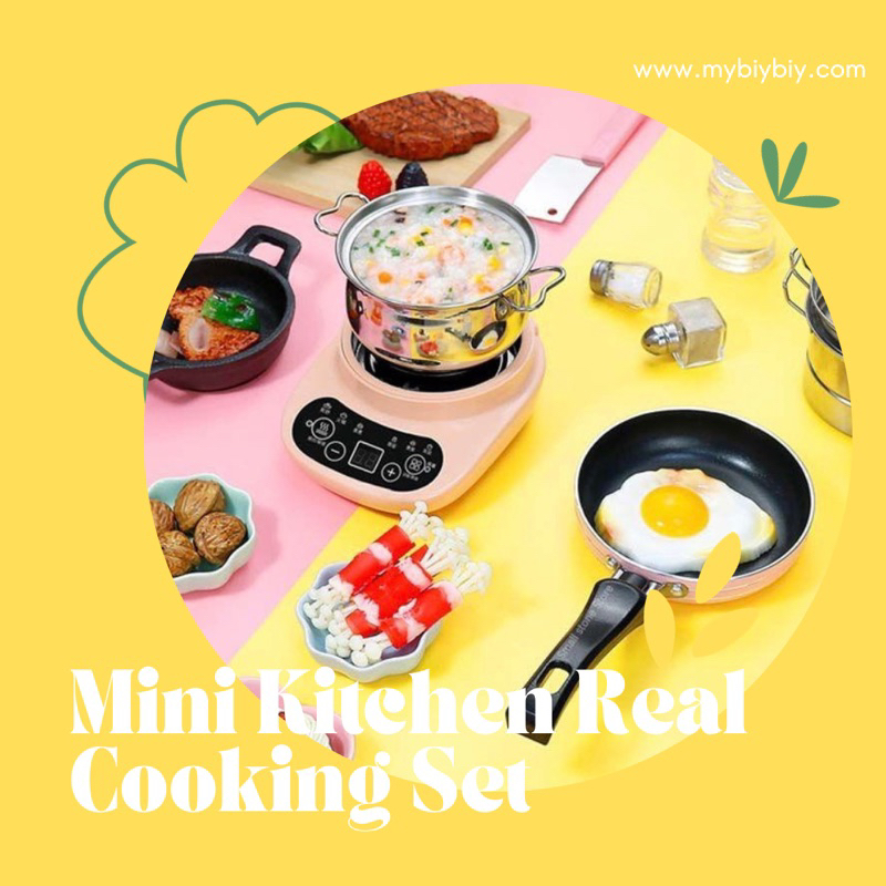 BIYBIY Real Cooking Set Mini Kitchen for Kids Shopee Malaysia