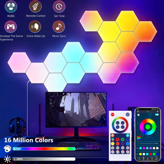 Hexagonal Wall Light, Touch-Sensitive LED Night Light - Pack of 5