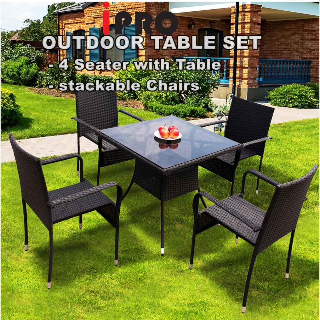 IPRO Outdoor Chair And Table Set Meja Makan Outdoor Furniture Balcony