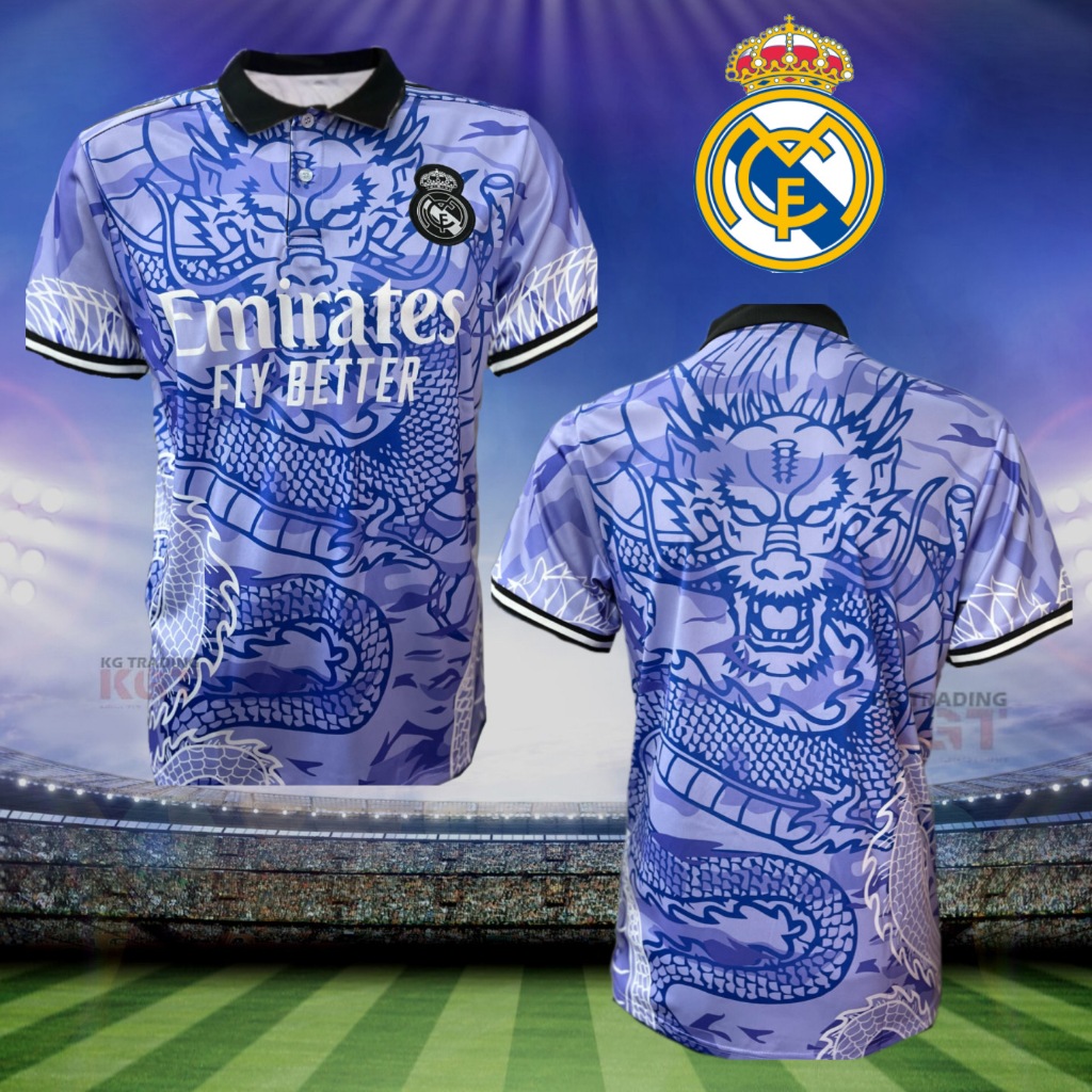 Football Jersey Real Madrid Jersey Special Edition Chinese Dragon Jersey Collar Jersey Round Neck Emirates Fly Better Shopee Malaysia