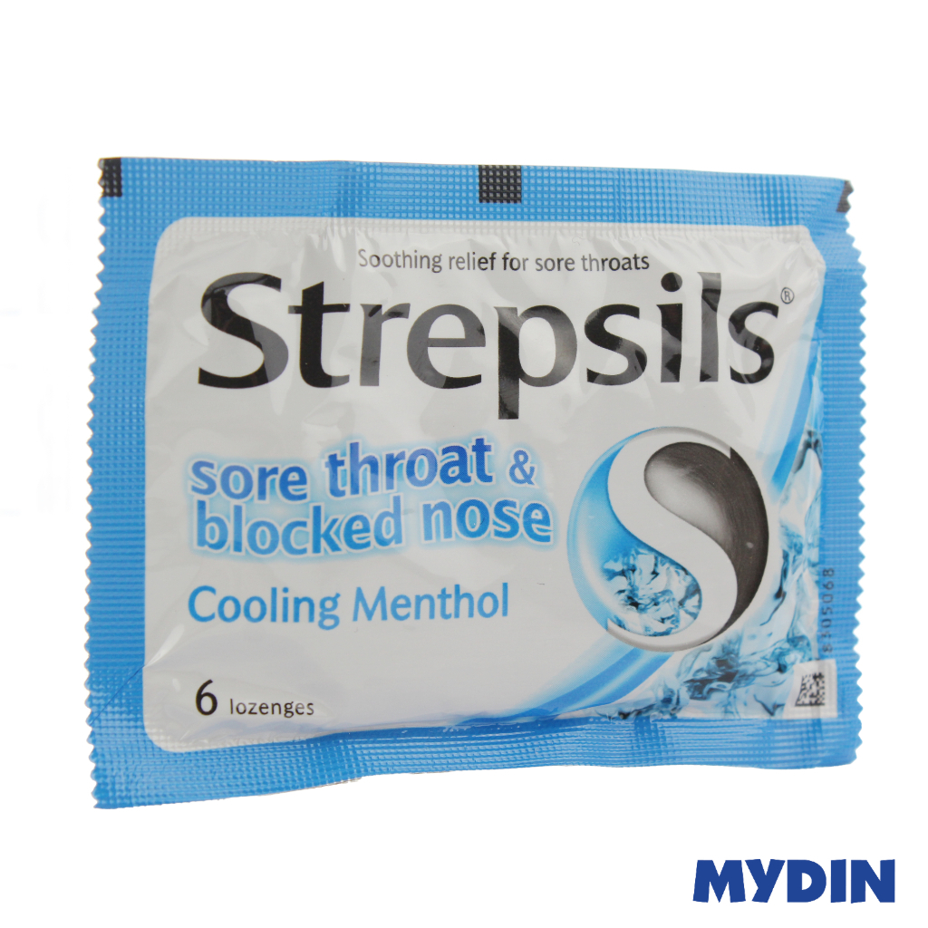 Strepsils Sore Throat Relief Cooling Menthol Soothing 6 Lozenges