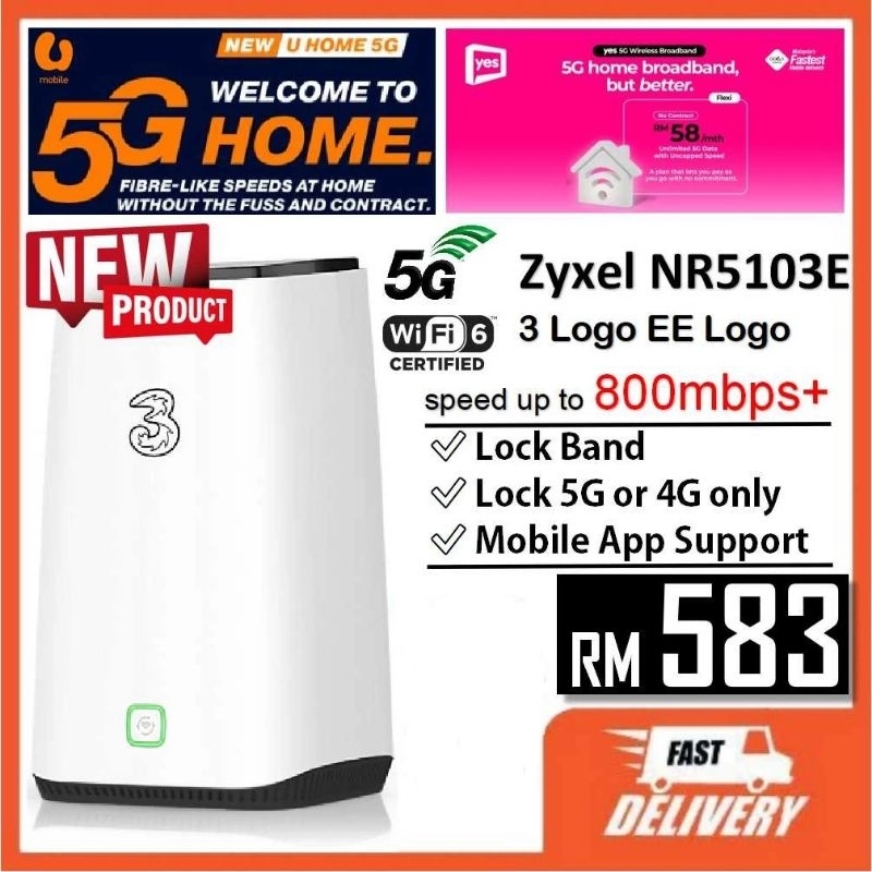 U Home Broadband Umobile Yes ZYXEL NR5103E 5G Wifi Wireless Router