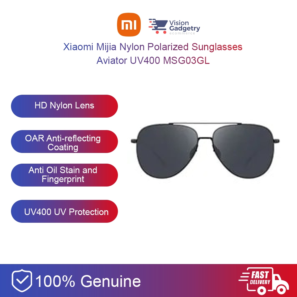 Xiaomi Mijia Nylon Sunglasses Aviator Uv400 Hd Nylon Polarized Msg03gl