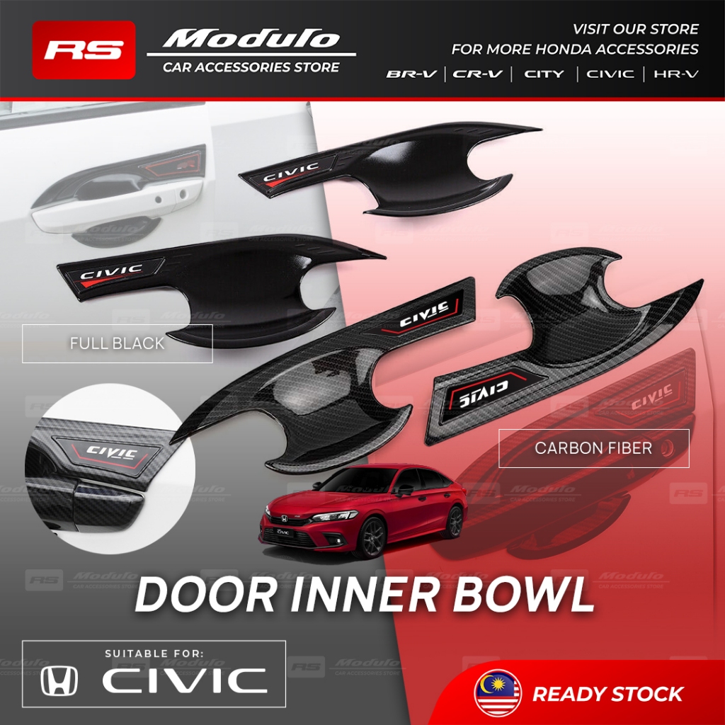 [𝐃𝐎𝐎𝐑 𝐈𝐍𝐍𝐄𝐑 𝐁𝐎𝐖𝐋] Honda NEW CIVIC FE 2022 2023 2024 Carbon Fibre Cover