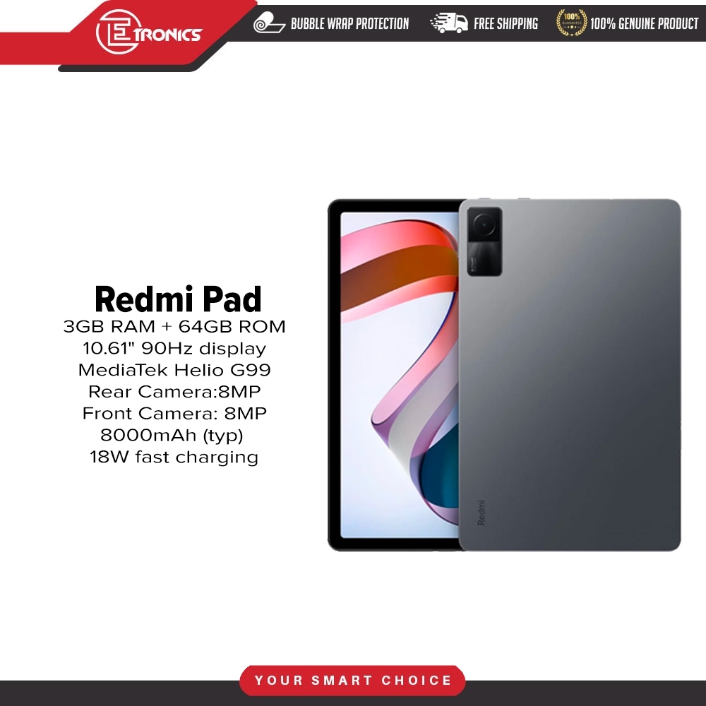 Redmi Pad (3GB+64GB) 1 year warranty by xiaomi malaysia