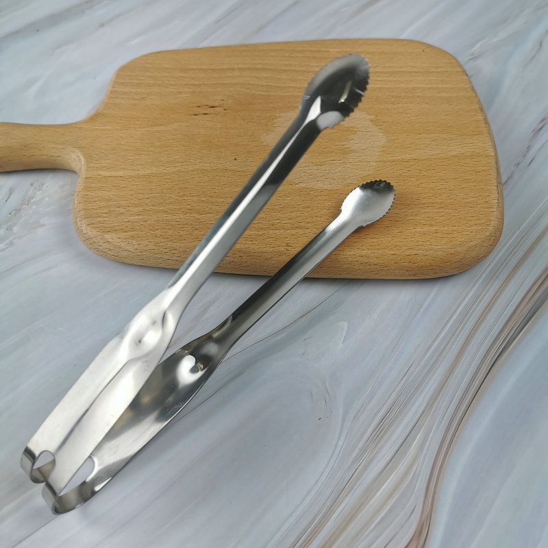 Stainless Steel Ice Cube Clips Round Head Sugar Food BBQ Pastry Tongs ...