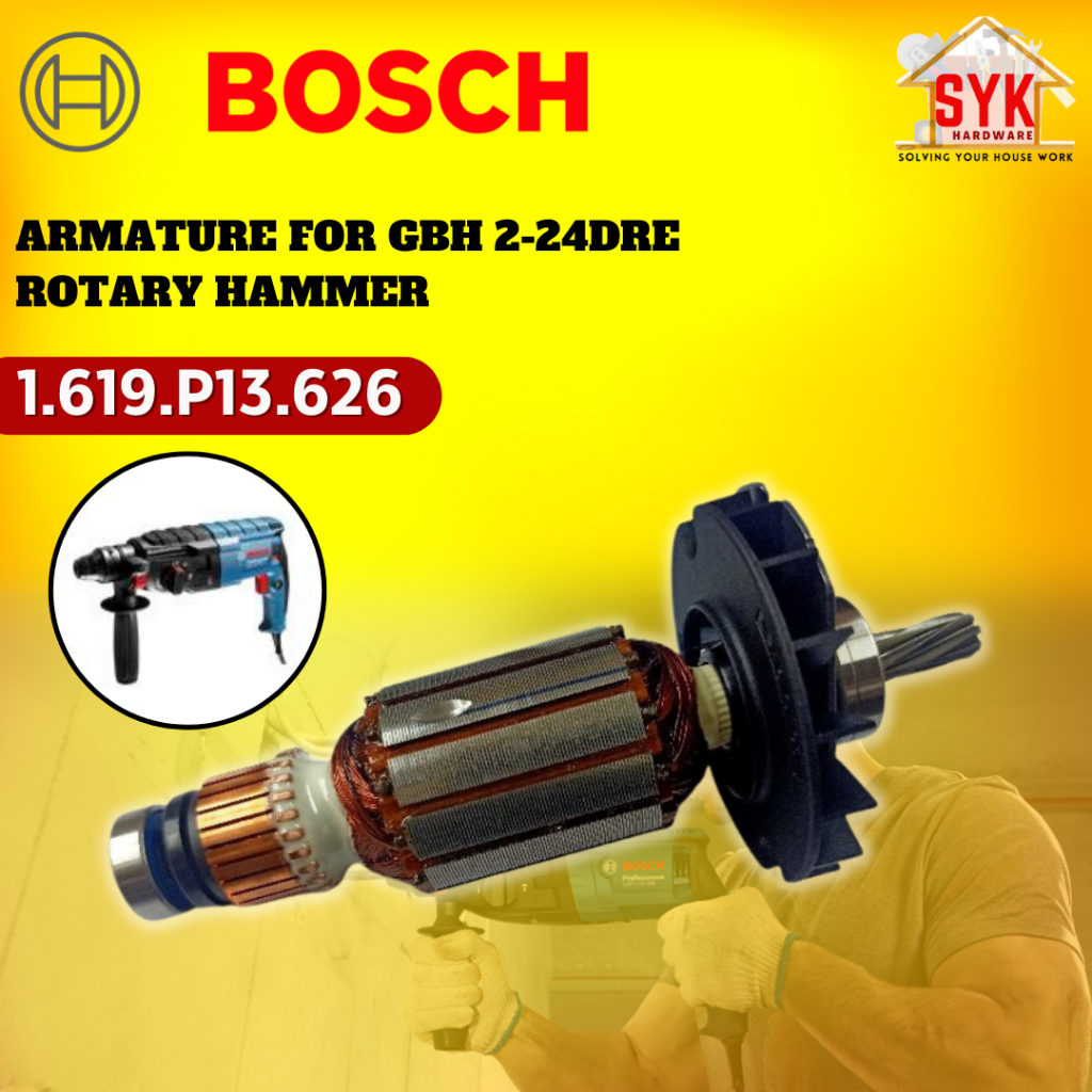 SYK Bosch Armature GBH 224DRE Rotary Hammer Power Tools Spare Parts Copper Material Alat Ganti