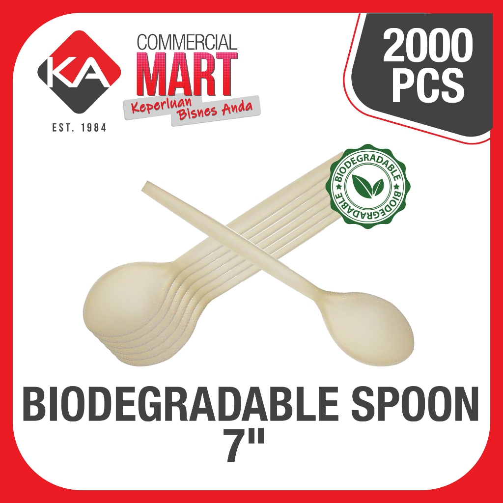 SPOON BIO-DEGRADABLE 7.0 INCHES 180MM BIEGE PLANT STARCH (2000PCS ...