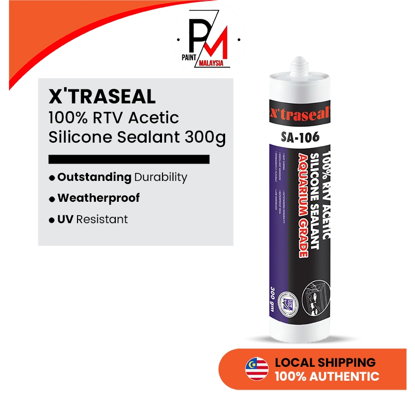 Xtraseal 100 Rtv Acetic Silicone Sealant Aquarium Grade Sa 106 300g Xtraseal Silicon Shopee