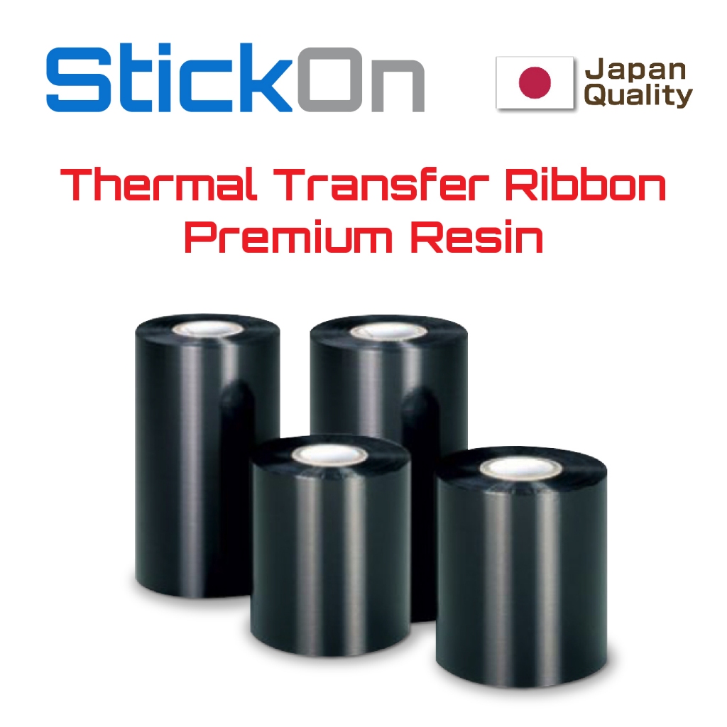 BARCODE RIBBON RESIN RIBBON [FACE OUT] with Extra Core Thermal Transfer ...