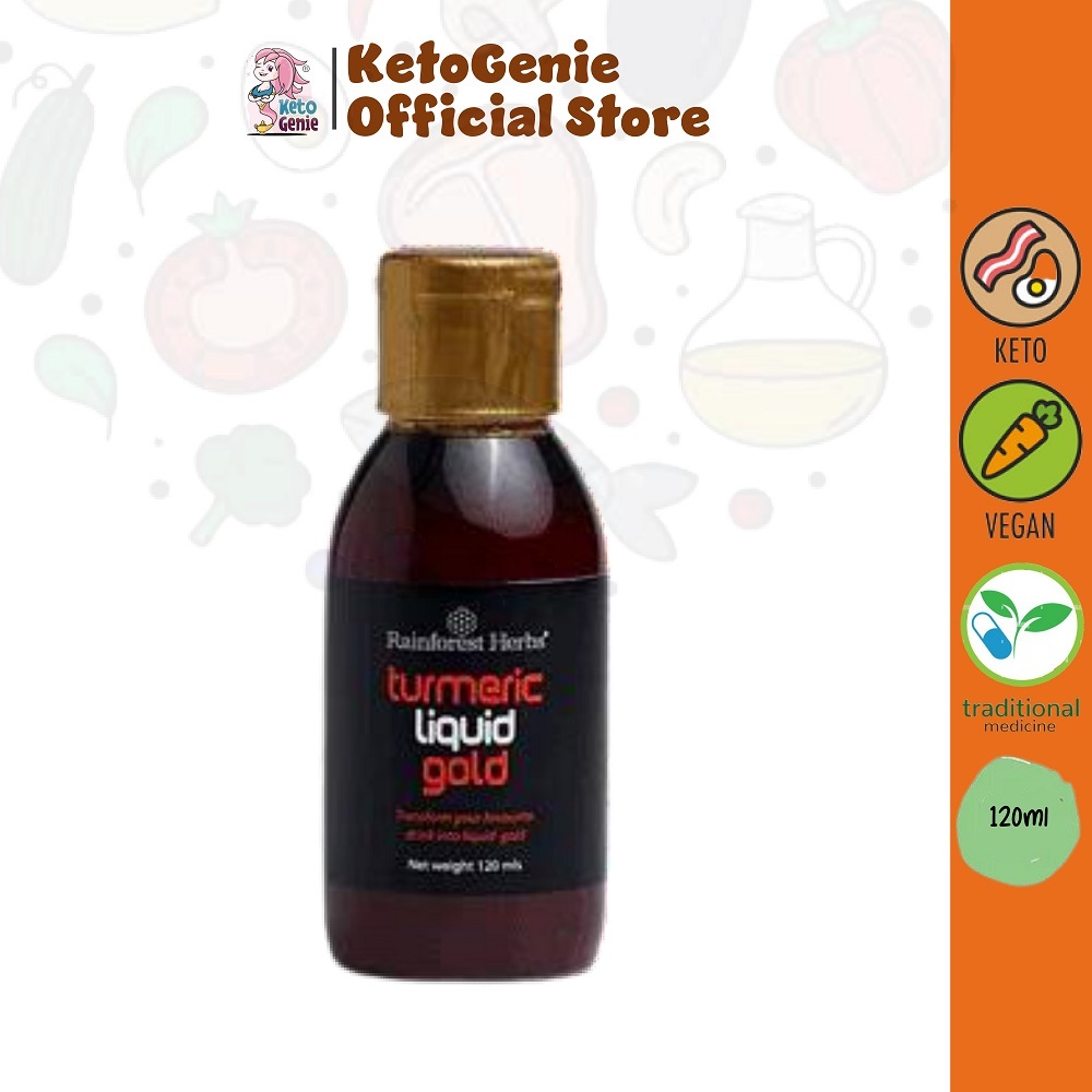 RAINFOREST HERBS Turmeric Liquid Gold 120ml Sugar Free, Low Carb and