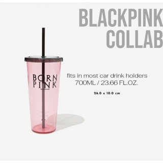 Typo x Mean Girls metal drinks cup with straw in pink