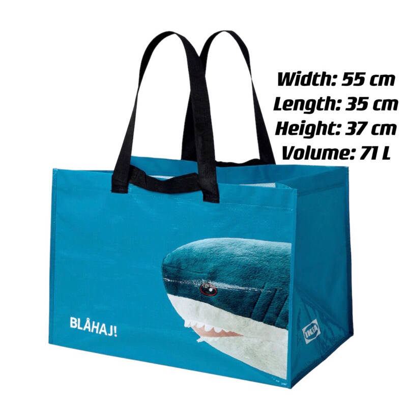 IKEA ORIGINAL RUMPLING CARRIER BAG BEG LARGE BLUE BABY SHARK LAUNDRY ...