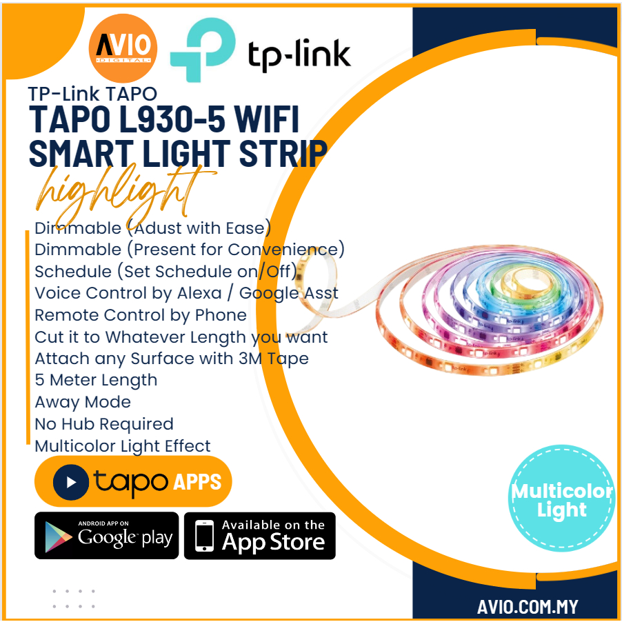 TPLINK Tplink Wifi Connection Smart Light Strip Multicolor 5 Meter