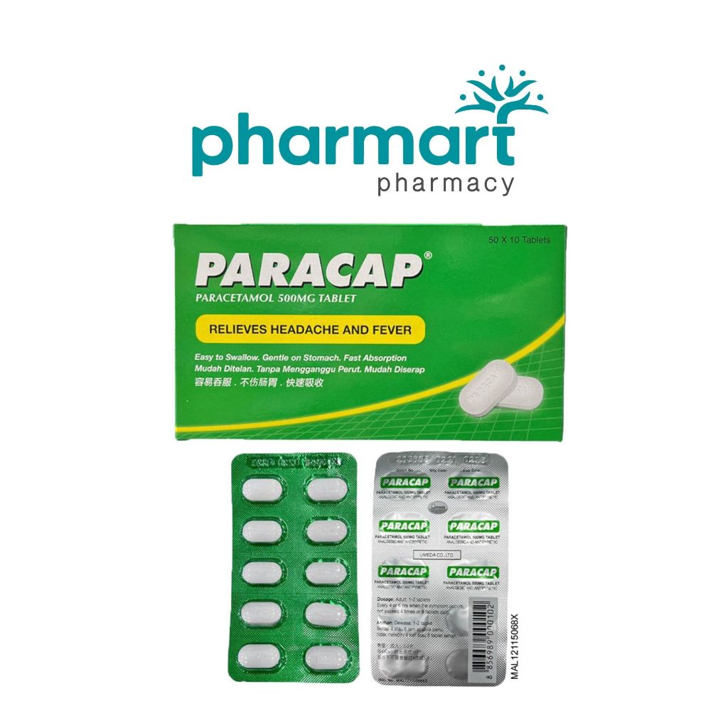 PARACAP PARACETAMOL 500MG TABS 10'S/Strip (EXP 02/26) | Shopee Malaysia