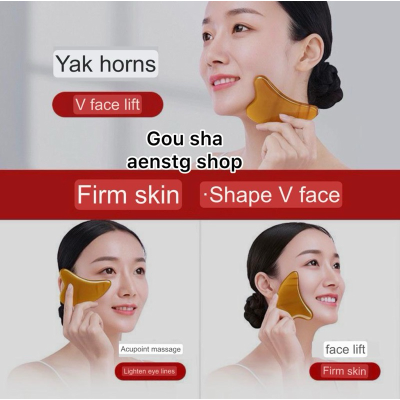 Guasha urut muka original tanduk Gua sha face massage tool Guasa muka ...