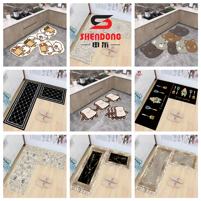 M (40*60 +40*120cm) 2 in 1 Crystal Velvet kitchen mat / Rugs / Floor