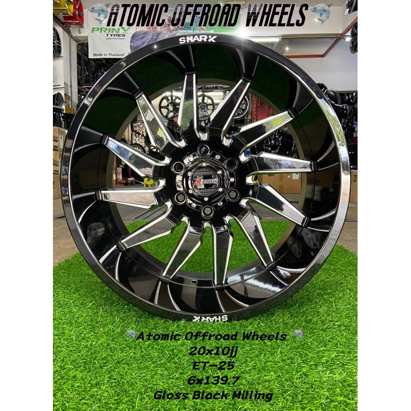 *BRAND NEW* ATOMIC OFFROAD WHEELS BLACK MILING 20x10 6H139.7 Sport Rim ...