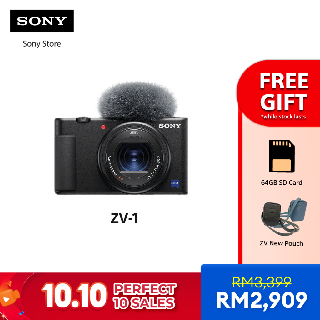 [10.10 Sales] Sony Digital Camera ZV1+ Free Gift [64GB SD Card + ZV New Pouch] Shopee Malaysia
