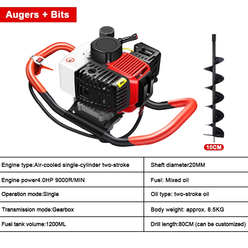 Driller Earth Auger Machine 68cc Mesin Penebuk Gali Tanah Auger 2 ...