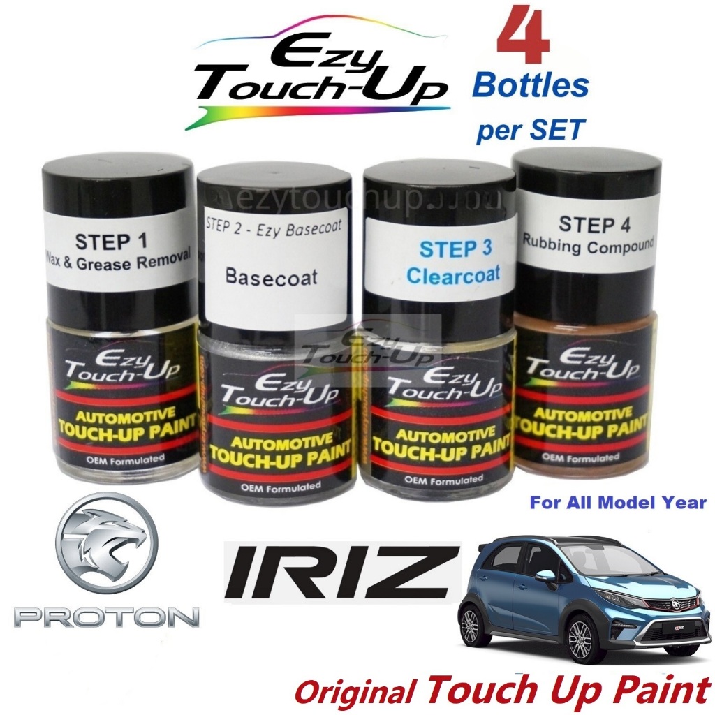 PROTON IRIZ Original Touch Up Paint - EZY Touch Up Combo Set- Touch Up  Paint- Scratch Removal- Calar Kereta