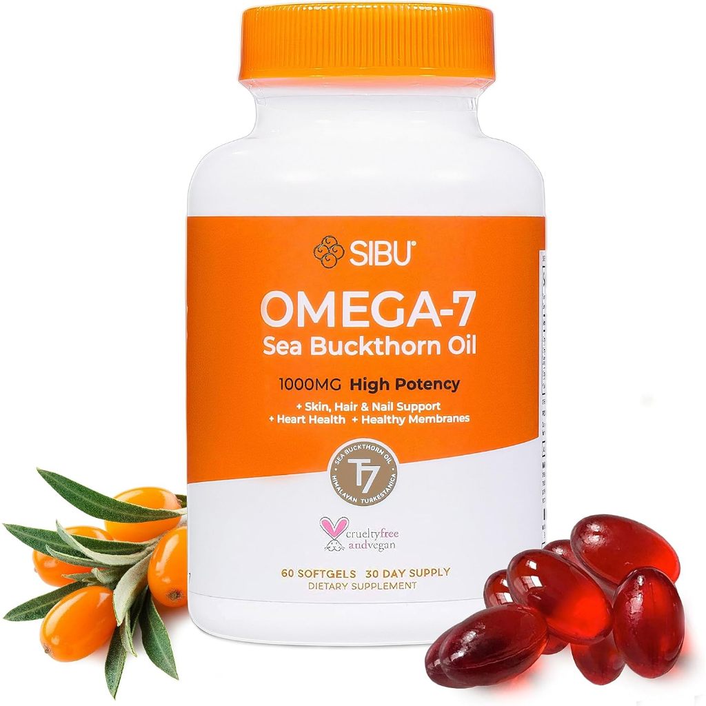 Sibu Omega-7 Softgels, Premium Organic Himalayan Sea Buckthorn Oil ...