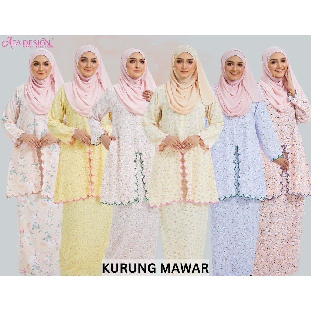 BAJU KURUNG MAWAR MUSLIMAH EMBROIDERY SULAM (DESIGN 1) KURUNG RAYA 2024 ...