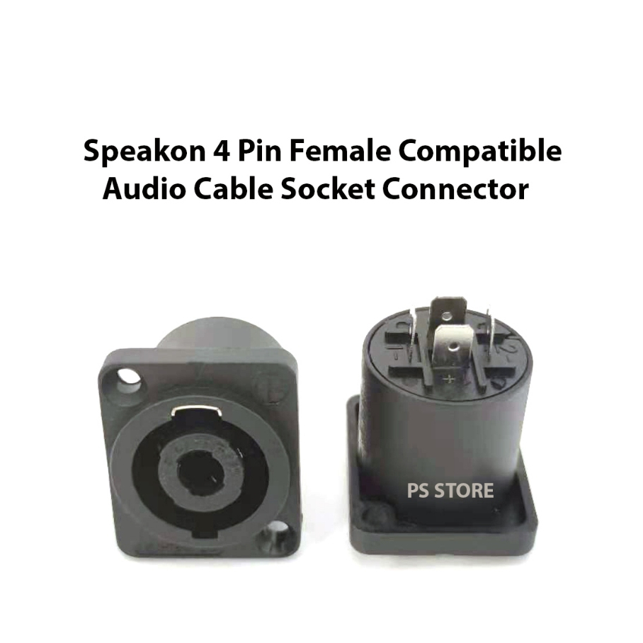 ( 2 PCS ) Speakon 4 Pin Female Compatible Audio Cable Panel Socket ...