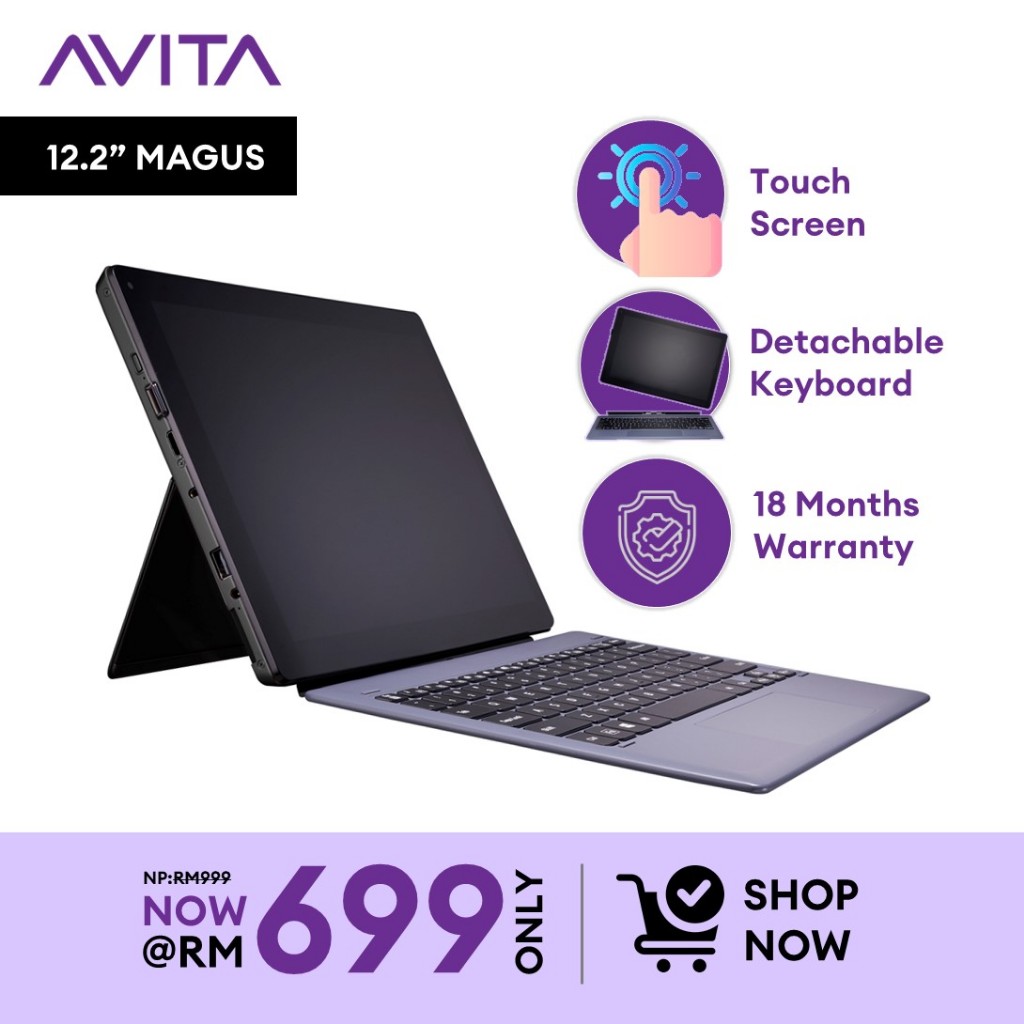 AVITA Magus 12.2" 2in1 Touch Screen Laptop Detachable Keyboard (Intel